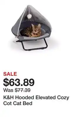 Petsmart K&H Hooded Elevated Cozy Cot Cat Bed offer