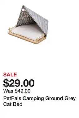 Petsmart PetPals Camping Ground Grey Cat Bed offer