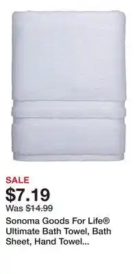 Kohl's Sonoma Goods For Life Ultimate Bath Towel, Bath Sheet, Hand Towel or Washcloth with Hygro Technology offer