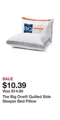 Kohl's The Big One Quilted Side Sleeper Bed Pillow offer