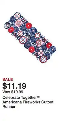 Kohl's Celebrate Together Americana Fireworks Cutout Runner offer
