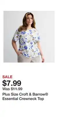 Kohl's Plus Size Croft & Barrow Essential Crewneck Top offer