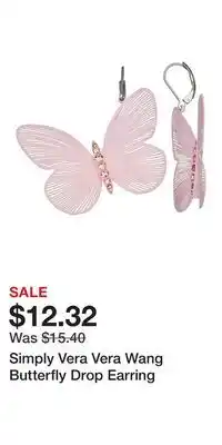 Kohl's Simply Vera Vera Wang Butterfly Drop Earring offer
