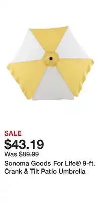 Kohl's Sonoma Goods For Life 9-ft. Crank & Tilt Patio Umbrella offer