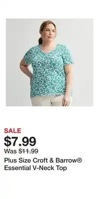 Kohl's Plus Size Croft & Barrow Essential V-Neck Top offer