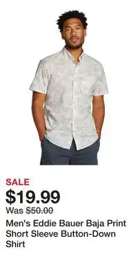 Kohl's Men's Eddie Bauer Baja Print Short Sleeve Button-Down Shirt offer
