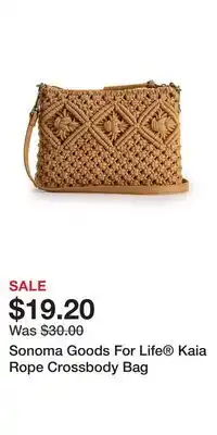 Kohl's Sonoma Goods For Life Kaia Rope Crossbody Bag offer