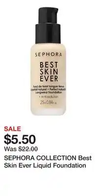 Kohl's SEPHORA COLLECTION Best Skin Ever Liquid Foundation offer