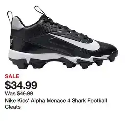 Dick's Sporting Goods Nike Kids' Alpha Menace 4 Shark Football Cleats offer