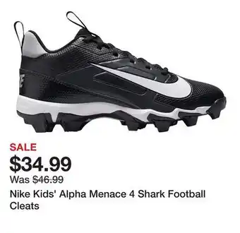 Dick's Sporting Goods Nike Kids' Alpha Menace 4 Shark Football Cleats offer