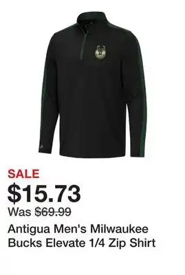 Dick's Sporting Goods Antigua Men's Milwaukee Bucks Elevate 1/4 Zip Shirt offer