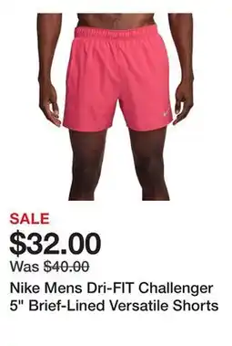 Dick's Sporting Goods Nike Mens Dri-FIT Challenger 5 Brief-Lined Versatile Shorts offer