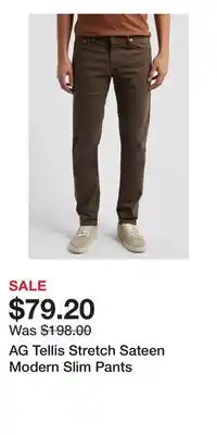 Nordstrom AG Tellis Stretch Sateen Modern Slim Pants offer