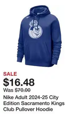 Dick's Sporting Goods Nike Adult 2024-25 City Edition Sacramento Kings Club Pullover Hoodie offer