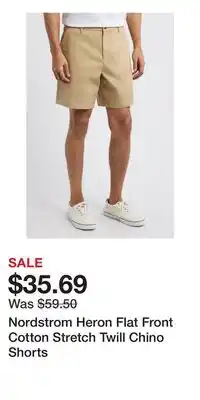 Nordstrom Nordstrom Heron Flat Front Cotton Stretch Twill Chino Shorts offer
