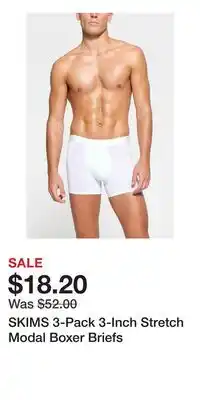 Nordstrom SKIMS 3-Pack 3-Inch Stretch Modal Boxer Briefs offer