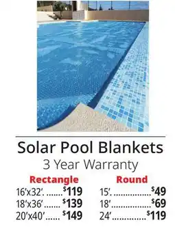 Ocean State Job Lot Solar Pool Blankets offer