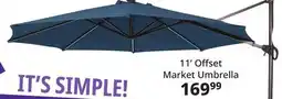 Ocean State Job Lot 11' Roma Offset Patio Umbrella with Solar LED Lights Beige offer