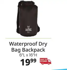 Ocean State Job Lot Wise Owl Outfitters Waterproof Dry Bag Backpack Black 5L offer