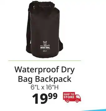 Ocean State Job Lot Wise Owl Outfitters Waterproof Dry Bag Backpack Black 5L offer