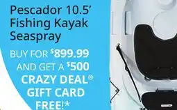 Ocean State Job Lot Perception Pescador 10.0 Fishing Kayak Seaspray offer