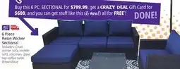 Ocean State Job Lot 6 Piece Resin Wicker Sectional offer