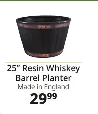 Ocean State Job Lot Whiskey Barrel Resin Planter 24.6 offer