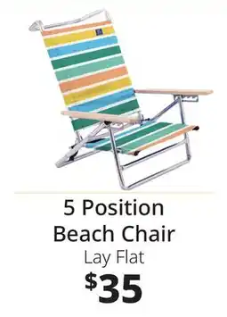 Ocean State Job Lot 5-Position Copa Lay Flat Aluminum Beach Chair offer