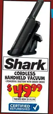 Ollie's CERTIFIED REFURBISHED CORDLESS HANDHELD VACUUM offer