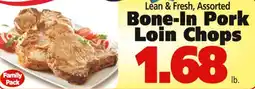 Save a Lot Lean & fresh, assorted bone-in pork selections loin chops offer