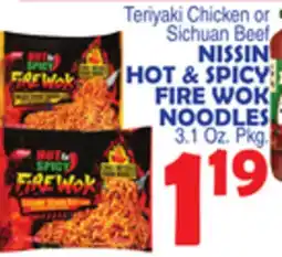 Bravo Supermarkets NISSIN HOT & SPICY FIRE WOK NOODLES offer