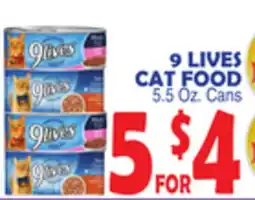 Bravo Supermarkets 9 LIVES CAT FOOD offer