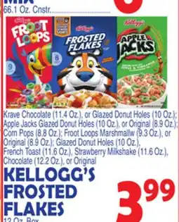 Bravo Supermarkets KELLOGG'S FROSTED FLAKES 12 Oz. Box offer