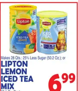 Bravo Supermarkets LIPTON LEMON ICED TEA MIX 66.1 Oz. Cnstr offer
