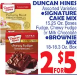 Bravo Supermarkets DUNCAN HINES, SIGNATURE CAKE MIX, BROWNIE MIX 18-18.3 Oz. Box offer