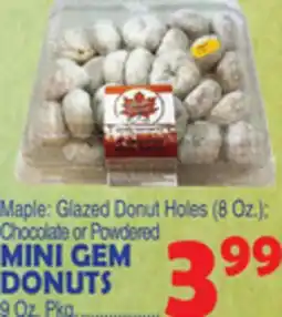 Bravo Supermarkets MINI GEM DONUTS 9 Oz. Pkg offer