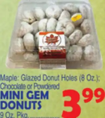 Bravo Supermarkets MINI GEM DONUTS 9 Oz. Pkg offer