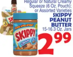 Bravo Supermarkets SKIPPY PEANUT BUTTER 15-16.3 Oz. Jars offer