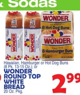 Bravo Supermarkets WONDER ROUND TOP WHITE BREAD 20 Oz. Pkg offer