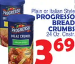 Bravo Supermarkets PROGRESSO BREAD CRUMBS offer