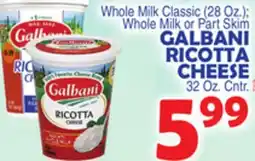Bravo Supermarkets GALBANI RICOTTA CHEESE 32 Oz. Cntr offer