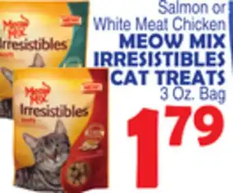 Bravo Supermarkets MEOW MIX IRRESISTIBLES CAT TREATS offer