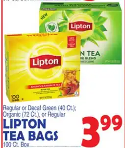 Bravo Supermarkets LIPTON TEA BAGS 100 Ct. Box offer