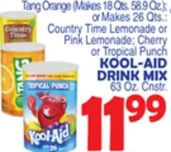 Bravo Supermarkets KOOL-AID DRINK MIX 63 Oz. Cnstr offer