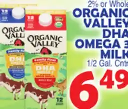 Bravo Supermarkets ORGANIC VALLEY DHA OMEGA 3 MILK offer