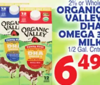 Bravo Supermarkets ORGANIC VALLEY DHA OMEGA 3 MILK offer