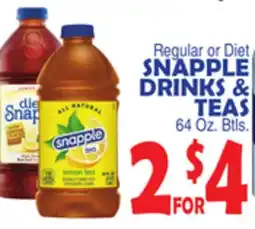 Bravo Supermarkets SNAPPLE DRINKS & TEAS offer