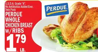 C Town PERDUE WHOLE CHICKEN BREAST W/RIBS offer