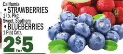 C Town STRAWBERRIES 1 lb. Pkg. Sweet, Southern, BLUEBERRIES 1 Pint Cntr offer