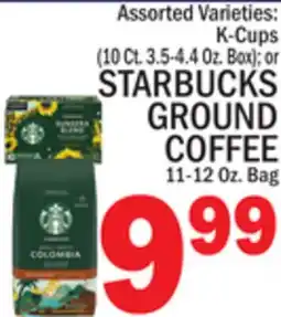C Town STARBUCKS GROUND COFFEE 11-12 Oz. Bag offer